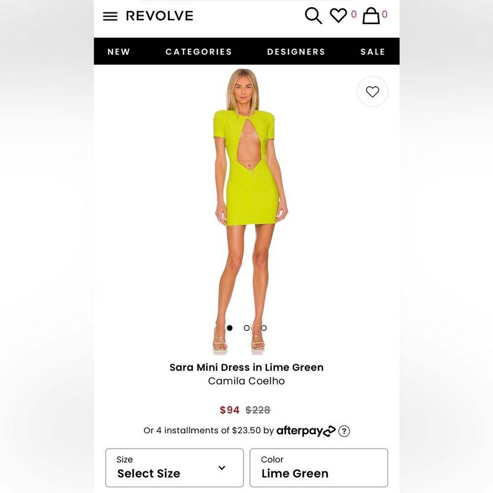 Sara Mini Dress Camila Coelho Neon Green Mini Dress